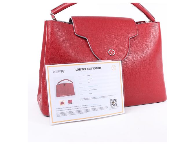 Borsa Louis Vuitton Parnassea Capucines GM Rossa M48871 Beige - vista 16