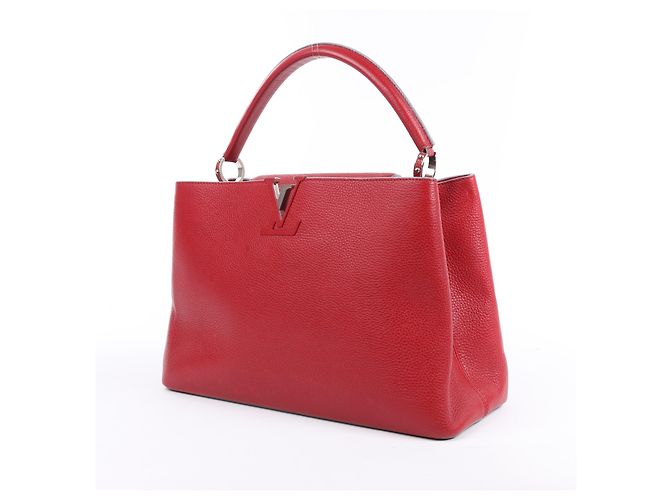 Borsa Louis Vuitton Parnassea Capucines GM Rossa M48871 Beige - vista 2