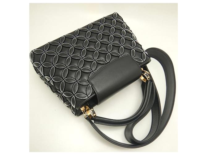Borsa Louis Vuitton Monogram Flower Capucines BB Nero - vista 3