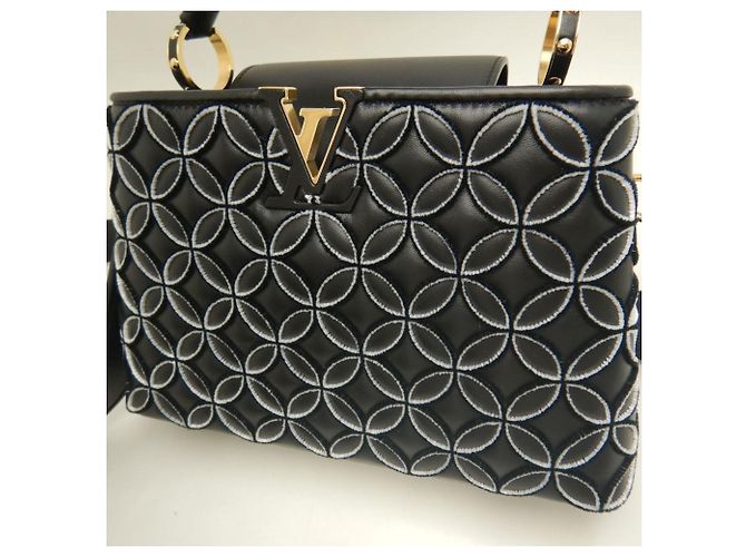 Borsa Louis Vuitton Monogram Flower Capucines BB Nero - vista 7