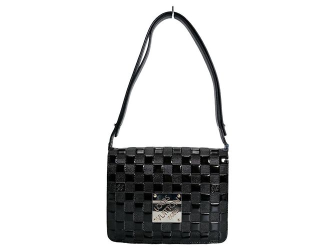 Borsa a tracolla Louis Vuitton Cabaret Damier Vernis Nero - vista 2