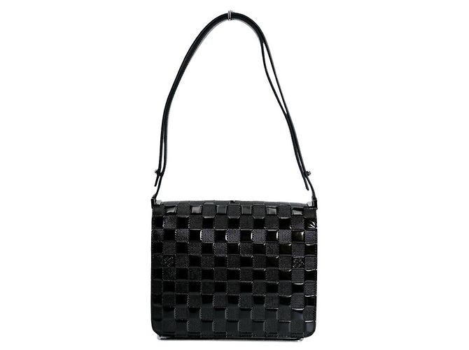 Borsa a tracolla Louis Vuitton Cabaret Damier Vernis Nero - vista 3