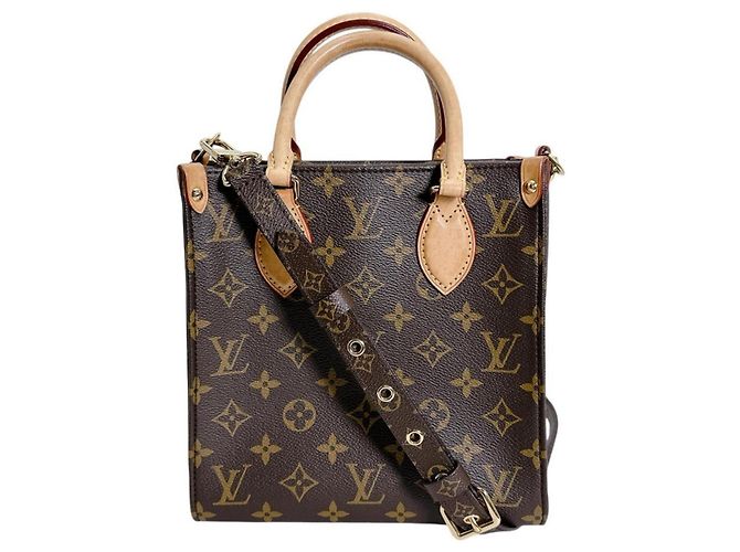 Borsa a Mano Louis Vuitton Monogram Sac Plat BB Marrone - vista 2