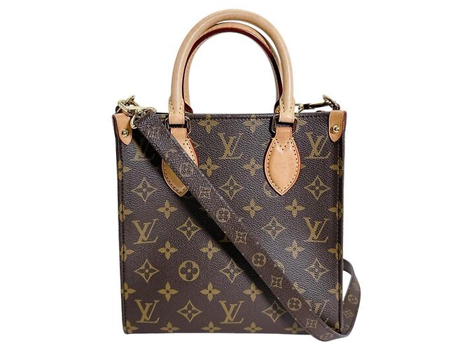 Borsa a Mano Louis Vuitton Monogram Sac Plat BB Marrone - vista 3