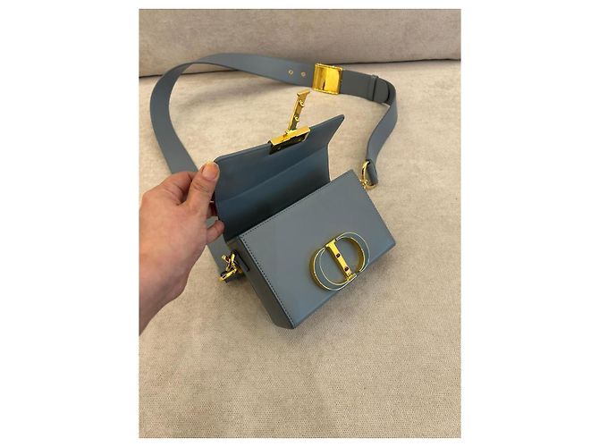 Borsa Dior 30 Montaigne Box Pelle di Vitello Blu - vista 5