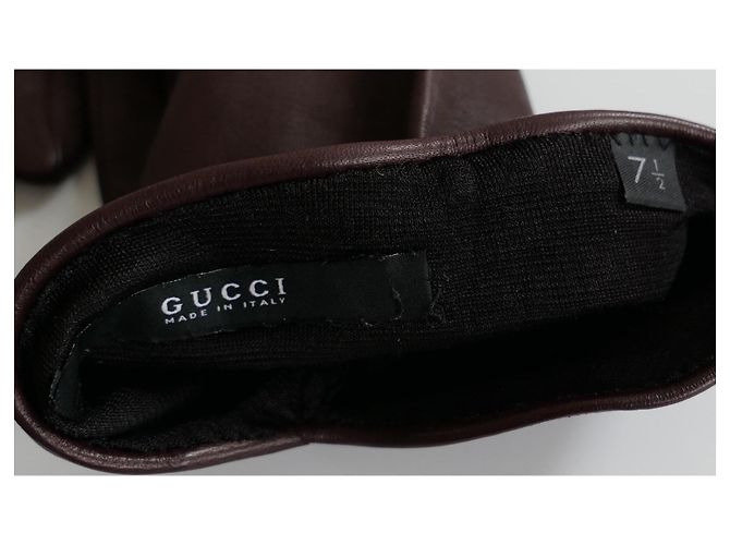 Gucci x Tom Ford Herbst 2003 Opernhandschuhe aus braunem Leder - Ansicht 5