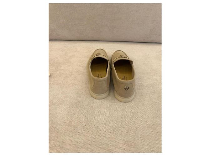 Loro Piana Summer Charms Walk Mocassini in scamosciato beige - vista 2