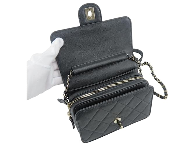 Borsa a Spalla Chanel Mini Flap Nero - vista 13