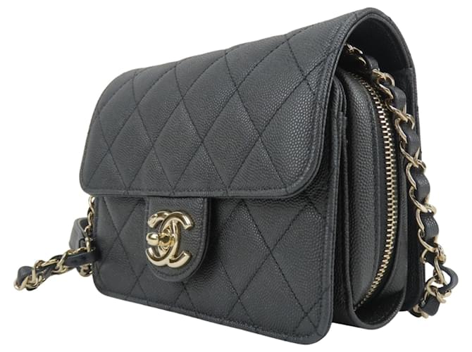 Borsa a Spalla Chanel Mini Flap Nero - vista 3