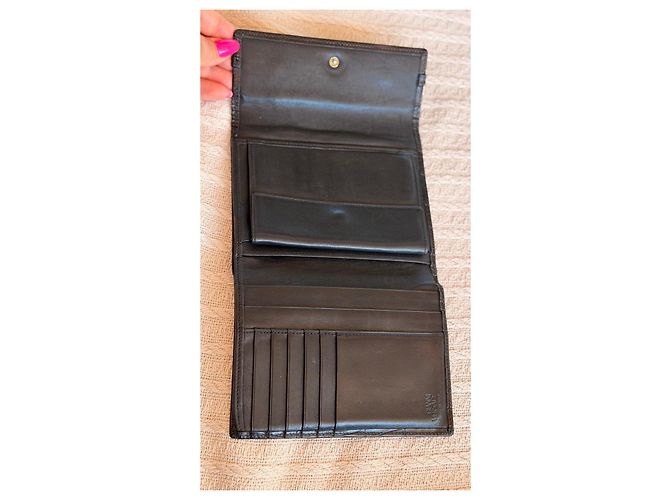 Medusa Versace Black Crocodile-Embossed Leather Wallet - view 3