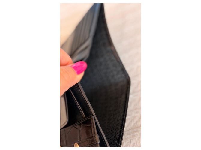 Medusa Versace Black Crocodile-Embossed Leather Wallet - view 5