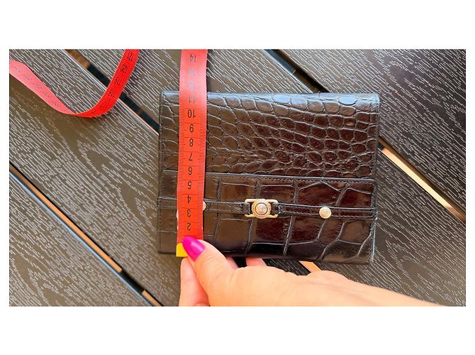 Medusa Versace Black Crocodile-Embossed Leather Wallet - view 8