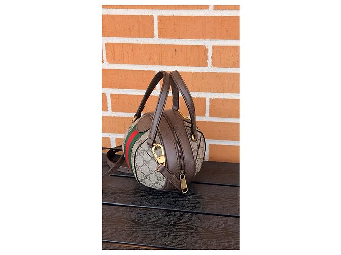 Gucci Mini borsa rotonda Ophidia GG Small Marrone Monogramma - vista 7
