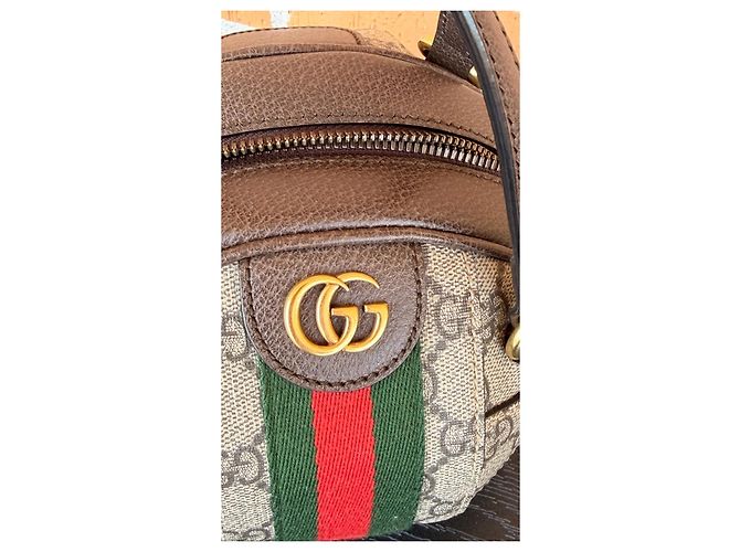 Gucci Mini borsa rotonda Ophidia GG Small Marrone Monogramma - vista 8