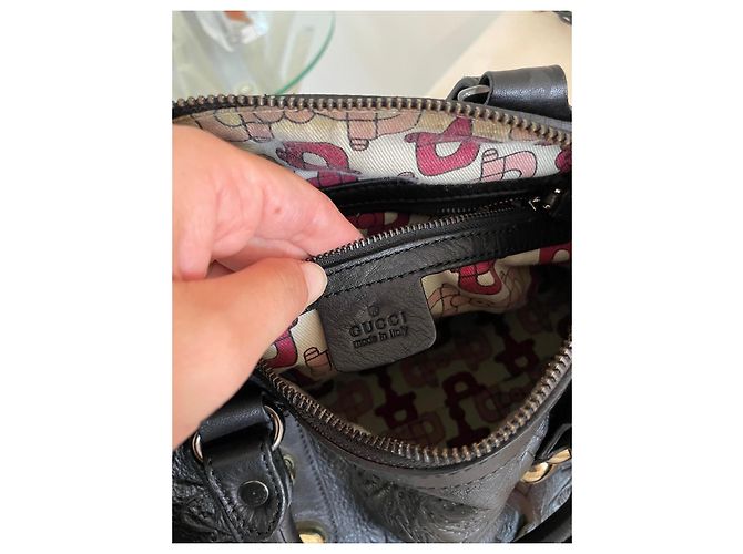 Borsa Gucci in pelle nera con rilievi Nero - vista 10