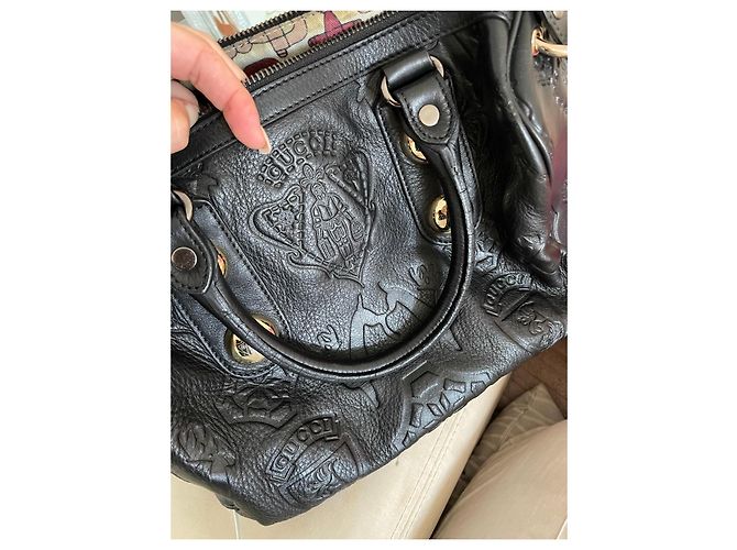 Borsa Gucci in pelle nera con rilievi Nero - vista 12
