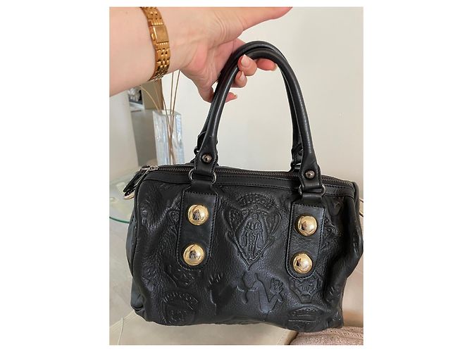 Borsa Gucci in pelle nera con rilievi Nero - vista 3
