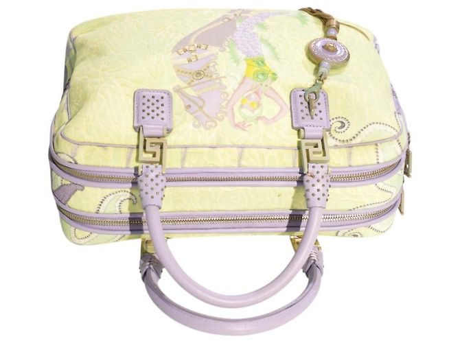 Gianni Versace Vanitas Borsa Boston Sirena - Pelle Lilla Porpora Verde chiaro - vista 10