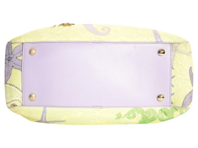 Gianni Versace Vanitas Borsa Boston Sirena - Pelle Lilla Porpora Verde chiaro - vista 11
