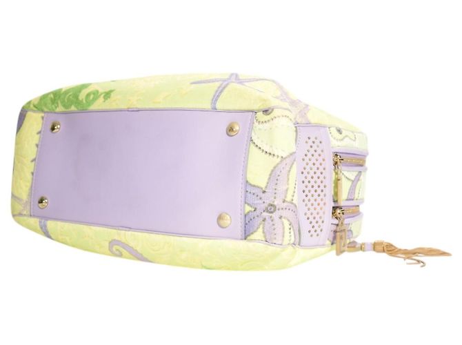 Gianni Versace Vanitas Borsa Boston Sirena - Pelle Lilla Porpora Verde chiaro - vista 14