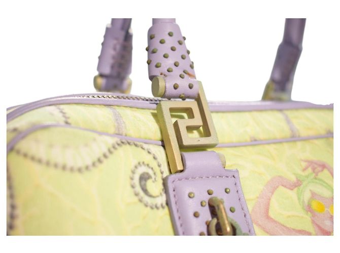 Gianni Versace Vanitas Borsa Boston Sirena - Pelle Lilla Porpora Verde chiaro - vista 19