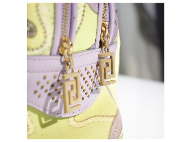 Gianni Versace Vanitas Borsa Boston Sirena - Pelle Lilla Porpora Verde chiaro - vista 20