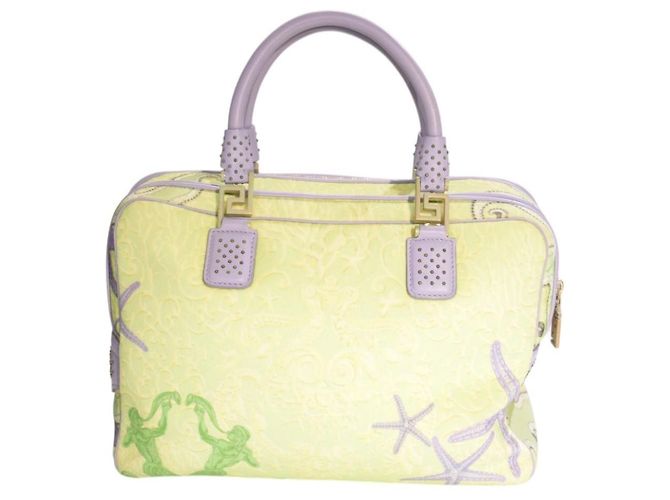Gianni Versace Vanitas Borsa Boston Sirena - Pelle Lilla Porpora Verde chiaro - vista 3