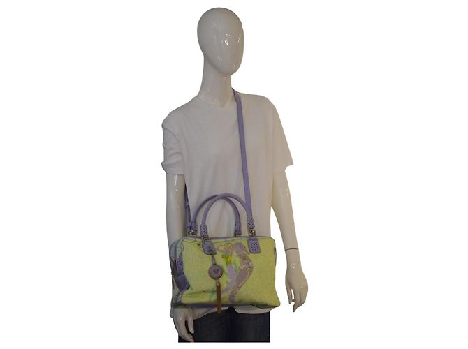 Gianni Versace Vanitas Borsa Boston Sirena - Pelle Lilla Porpora Verde chiaro - vista 5
