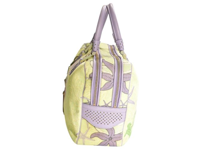 Gianni Versace Vanitas Borsa Boston Sirena - Pelle Lilla Porpora Verde chiaro - vista 9