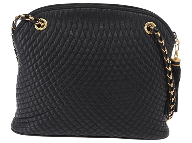 Bally Vintage gestepptes Leder mit Kette Schwarz - Ansicht 2