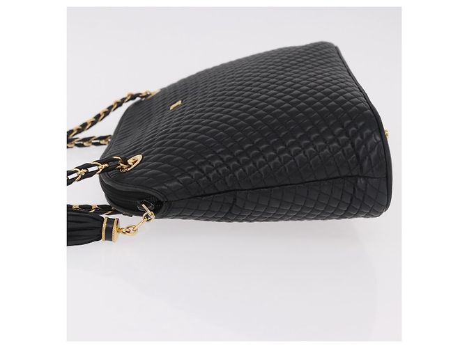 Bally Vintage gestepptes Leder mit Kette Schwarz - Ansicht 4
