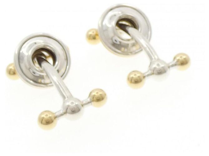 Gemelli Tiffany & Co. in argento e oro giallo - vista 3