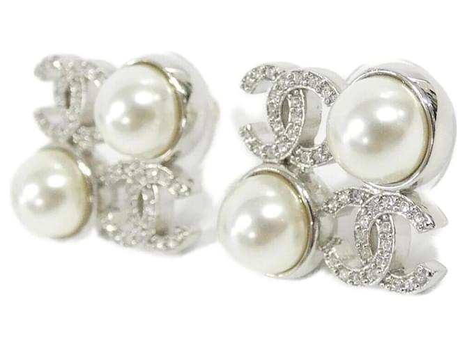 Orecchini Chanel ABF730 Argento Bianco - vista 2