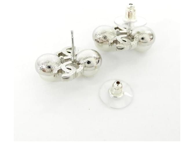 Orecchini Chanel ABF730 Argento Bianco - vista 3