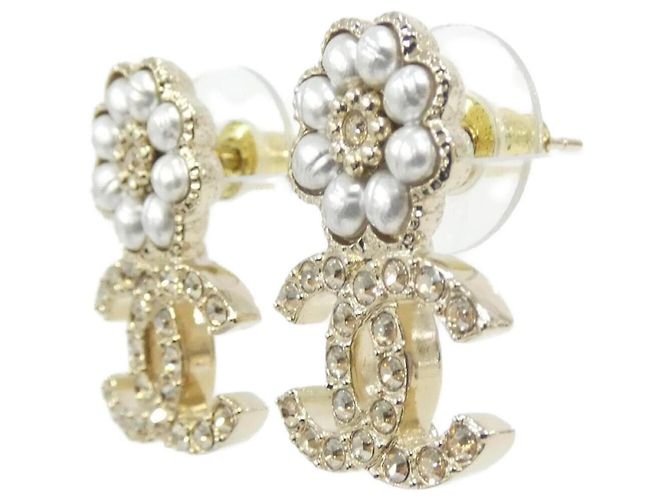 Orecchini a lobo Chanel AB9608 Oro e Bianco D'oro - vista 2
