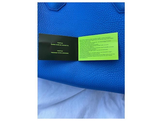 Longchamp Borsa Tote in Pelle Blu - vista 4