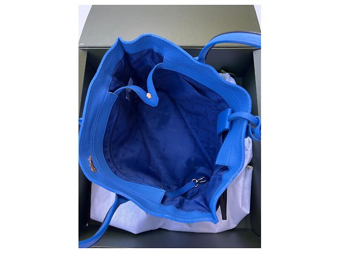Longchamp Borsa Tote in Pelle Blu - vista 5