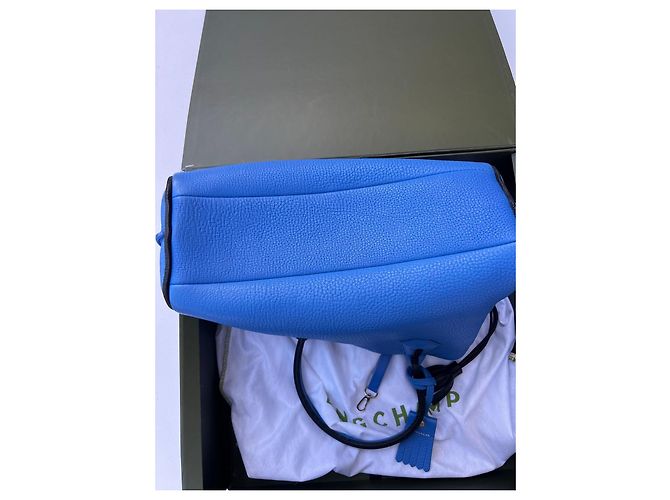 Longchamp Borsa Tote in Pelle Blu - vista 6