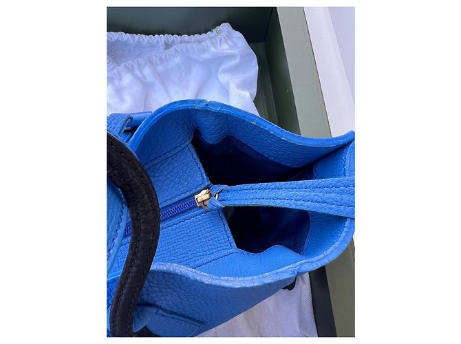 Longchamp Borsa Tote in Pelle Blu - vista 7