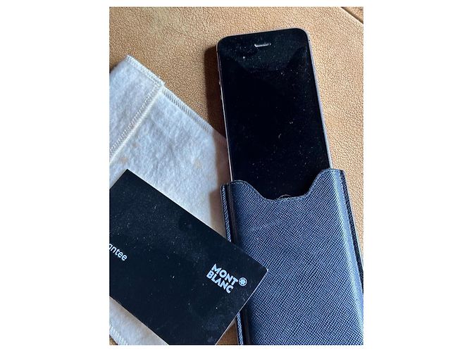 Montblanc iPhone 5 Saffiano Leather Case - Navy Blue - view 4