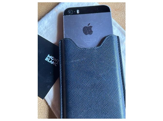 Montblanc iPhone 5 Saffiano Leather Case - Navy Blue - view 5