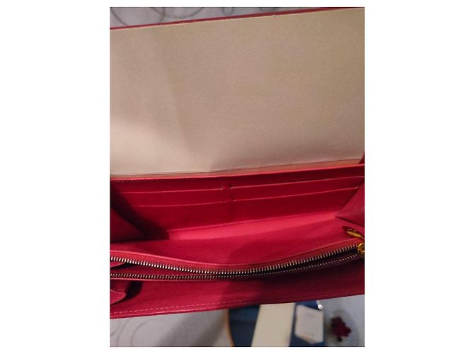 Louis Vuitton Monogram Vernis Porte-Valeurs Portafoglio Rosa Lampone - vista 10