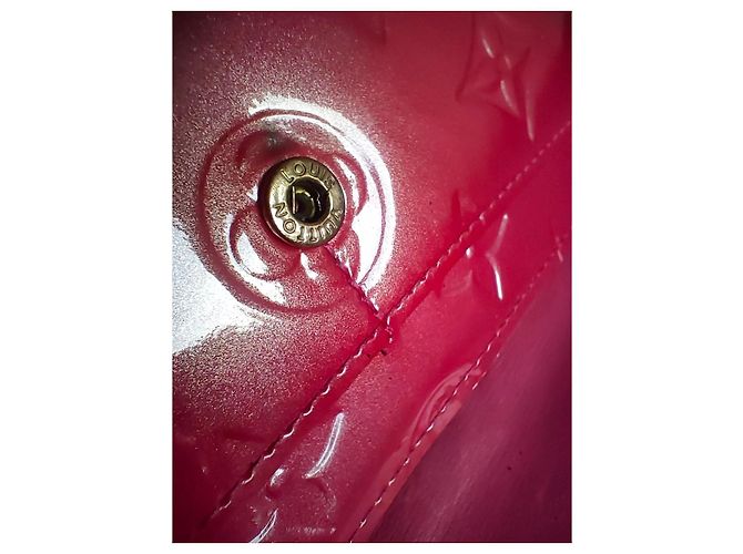 Louis Vuitton Monogram Vernis Porte-Valeurs Portafoglio Rosa Lampone - vista 17