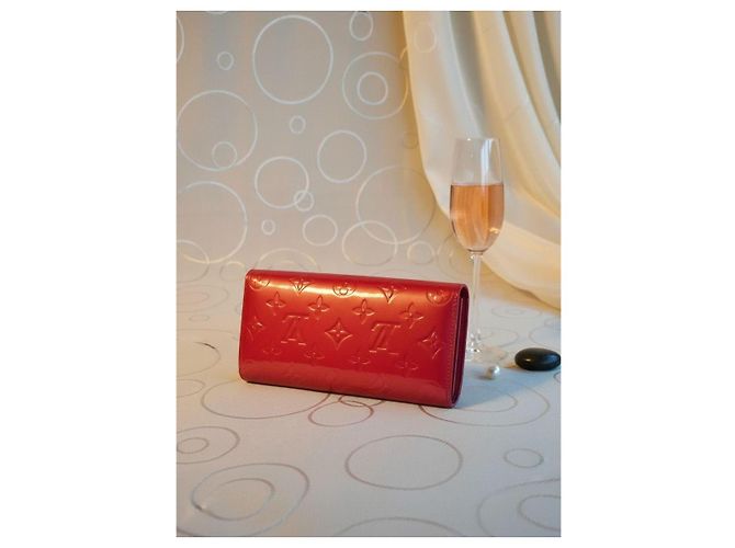 Louis Vuitton Monogram Vernis Porte-Valeurs Portafoglio Rosa Lampone - vista 19