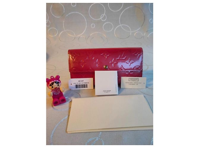 Louis Vuitton Monogram Vernis Porte-Valeurs Portafoglio Rosa Lampone - vista 2