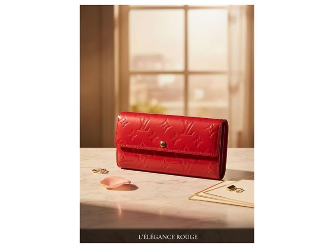 Louis Vuitton Monogram Vernis Porte-Valeurs Portafoglio Rosa Lampone - vista 20