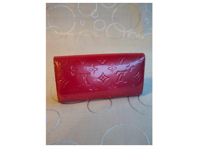 Louis Vuitton Monogram Vernis Porte-Valeurs Portafoglio Rosa Lampone - vista 4