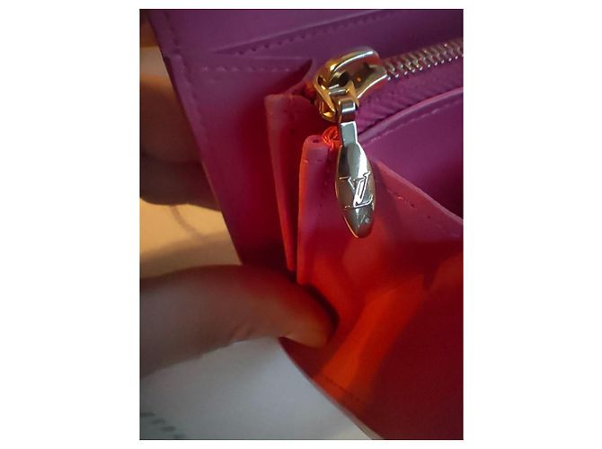 Louis Vuitton Monogram Vernis Porte-Valeurs Portafoglio Rosa Lampone - vista 5