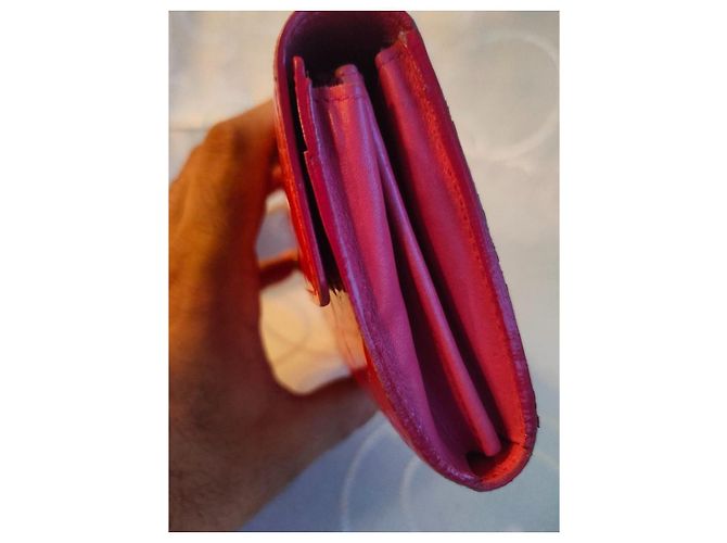 Louis Vuitton Monogram Vernis Porte-Valeurs Portafoglio Rosa Lampone - vista 7
