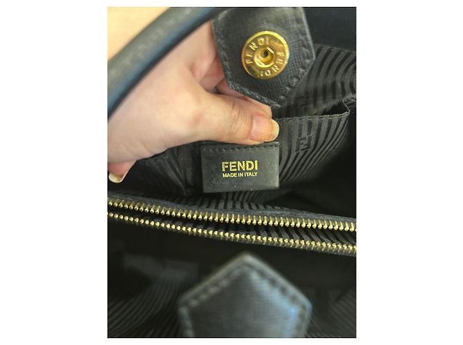 Fendi 2Jours Borsa Tote Pelle Nera Nero - vista 12